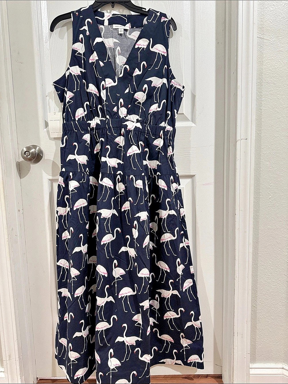 True Assembly Flamingo Print Maxi Dress Size Large New